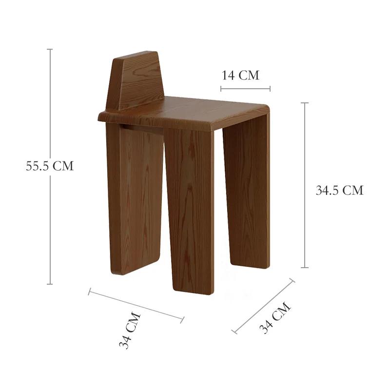 

Бытовой скандинавский табурет для гостиной из цельного дерева, современный простой обеденный стул из ясеня, многофункциональный табурет для смены обуви