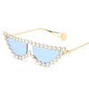 Elegant Retro Cat Eye Sunglasses with Diamond Eyewear Luxury Crystal Shades for Women Men