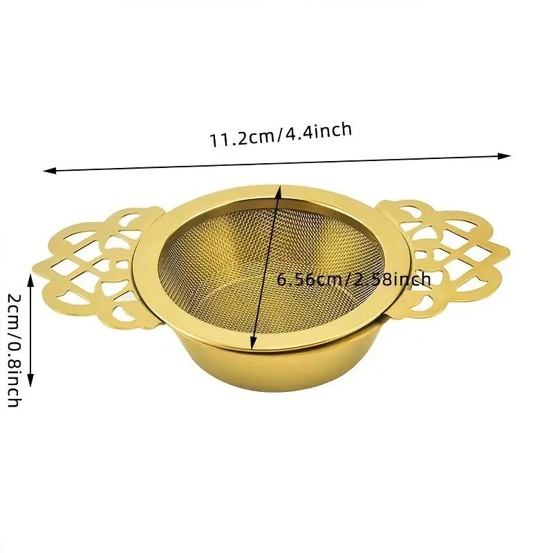 1/2pcs Tea Strainer Double Ear Fine Mesh Stainless Steel Spice Infuser Filter Tea Maker Teaware Kitchen Accessories