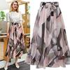 European-American Style 2025 Floral Chiffon Midi Skirt - Summer A-Line Design