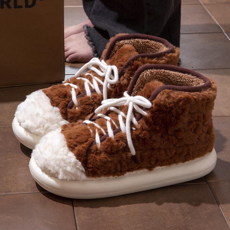 Fashion Home Fuzzy Slipper Snow Boot Women Winter Warm Fur Plush Indoor Lazy Female Thermal Furry House Shoe Platform Flat Flip Flop