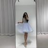 French Suspender Dress Birthday Dress Light Blue Sequined Tutu Dress Women's Light Luxury Niche Short Dress New