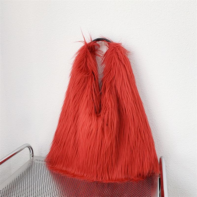 

Winter Soft Plush Women s Shoulder Bag Luxury Faux Fur Ladies Tote Underarm Bags Large Capacity Y2k Girls Furry Handbags
