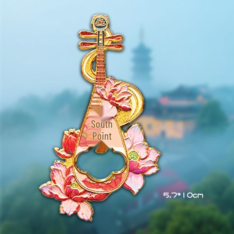 Deschizător de sticle metalic și magnet de frigider suvenir Nanjing Cultural