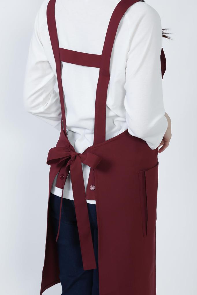 Bib Restaurant M [Seven Uniform] Apron, H-Shaped, GT7013, Unisex, Uniform, Wine,