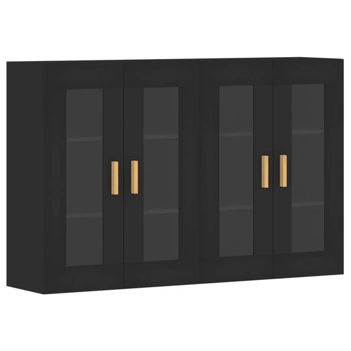 VidaXL Armoires murales 2 pcs noir bois d'ingénierie 3197898