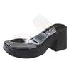 High heels, summer sandals, thick-soled transparent word with thick heels, wear cool slippers on the street