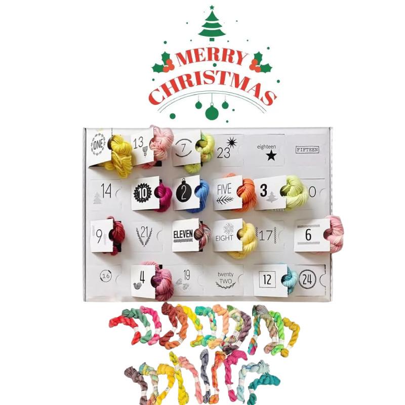 Yarn The 24pcs Advent Calendar Countdown Blind Box Mini Skeins 2024 Gift Xmas