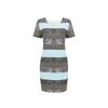 Women's Striped and Printed Fashionable and Casual V-neck Short-sleeved Dress