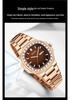 OFNS Men's Classic Quartz Watch: Square Diamond-Inlaid Dial, Dual Calendar, Waterproof, Two-Hand Design