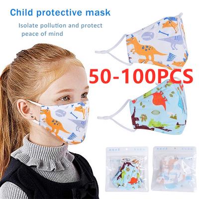 Cocotv 50//100pcs Cute kids Disposable 3-Ply Anti-Dust Face Cartoon Print Planet printing Breathable Safety Covering with Elastic Earloop Face Bandanas for Unisex Children Kids 100PCS