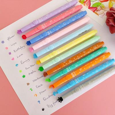 Plastic Marker Pen Candy Color Highlighter Cute Highlighters Pen
