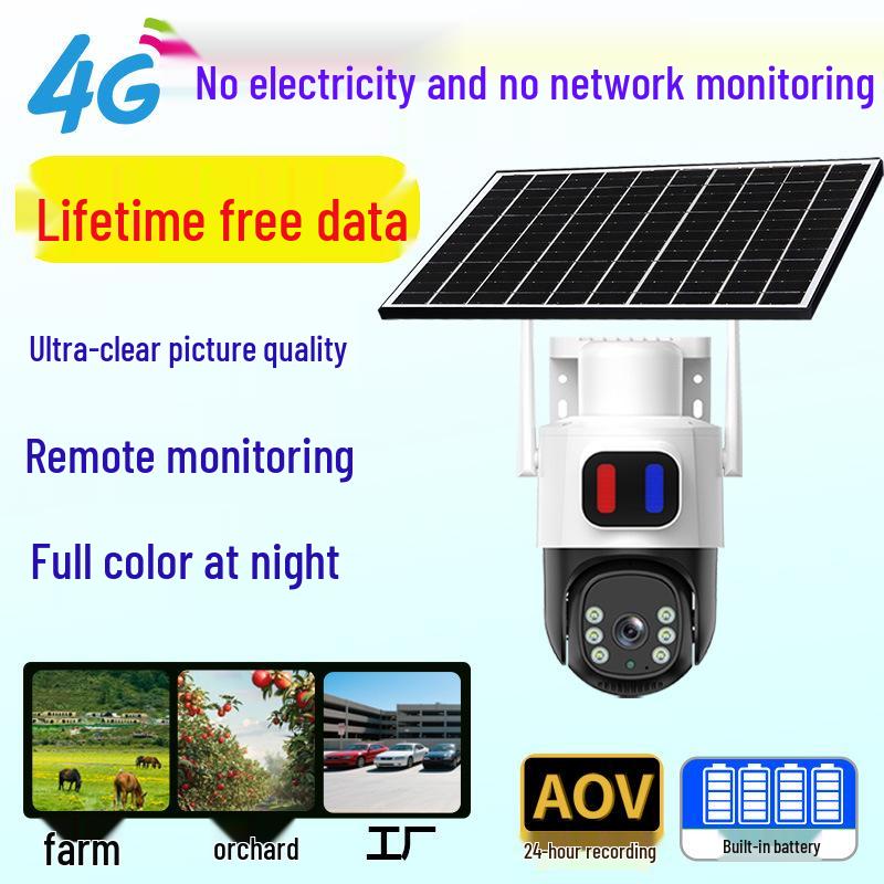 

2K Ultra HD Solar-Powered Outdoor 4G Camera with Lifetime Free Traffic and No Power or Network Needed