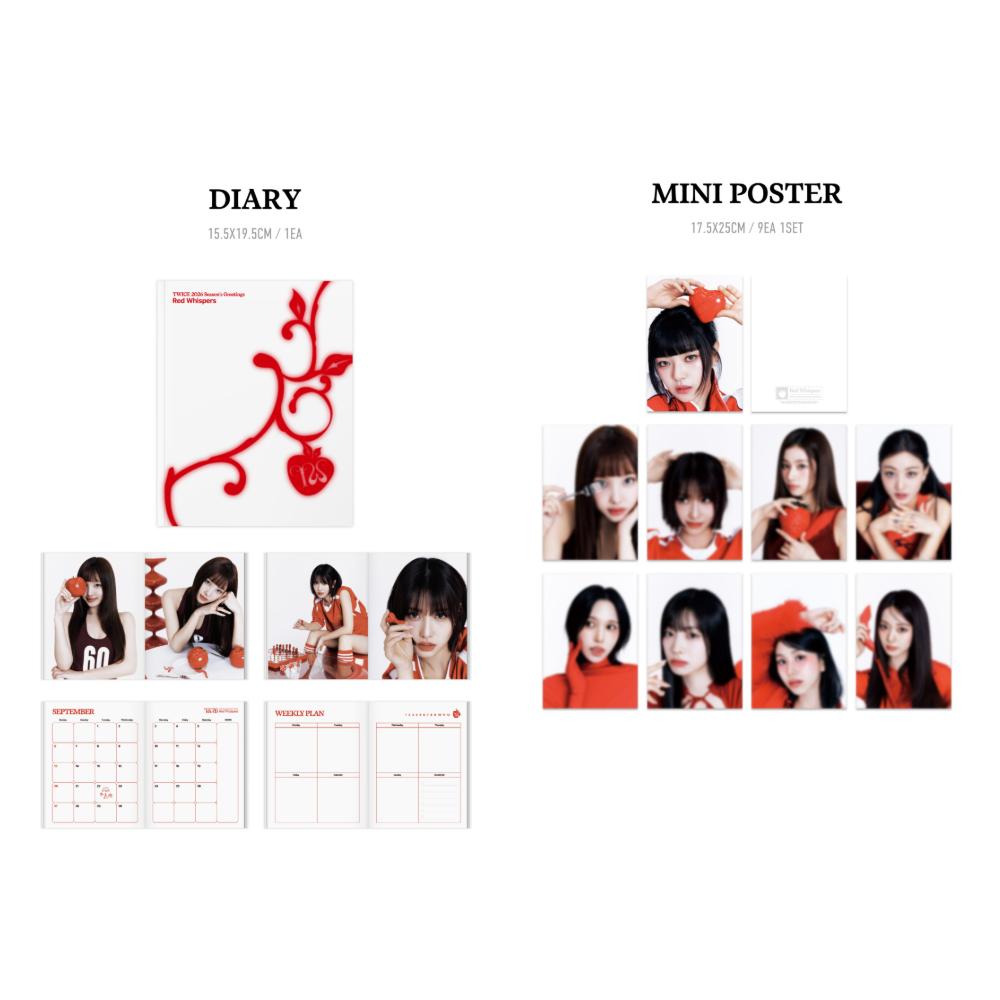 Pre-order TWICE 2026 Season's Greetings RED WHISPERS & SHOP POB