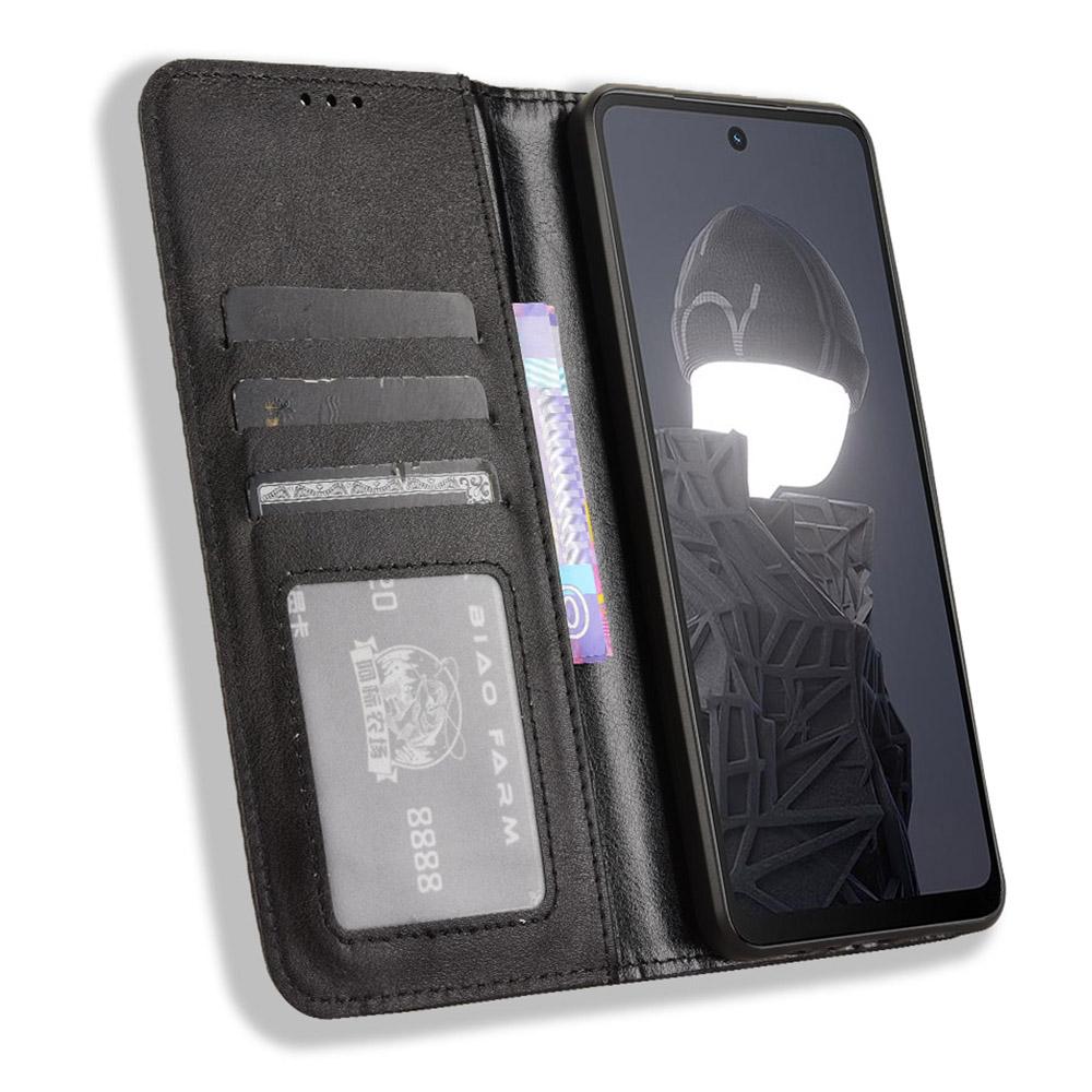 Für HMD Fusion 5G Ledertasche Brieftasche Stand Retro Textur Telefonabdeckung