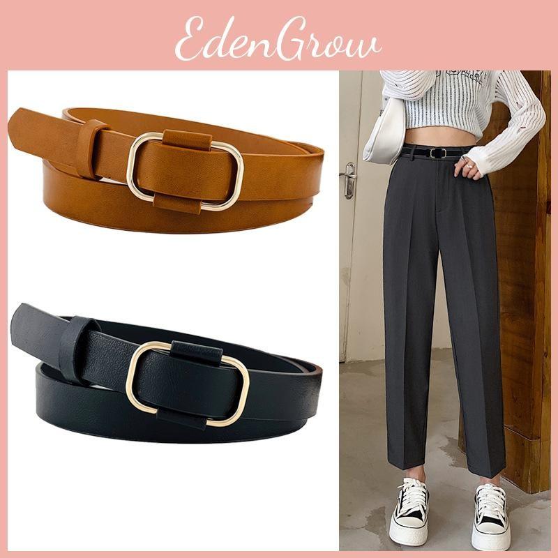 Girl Leather Belt Minimalist Decorative No Hole Adjustment Design Modern Elegant