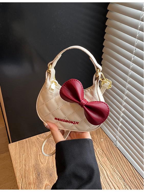 Girls' Leopard Print Mini Bow Handbag: Autumn/Winter Crossbody Shoulder Bag