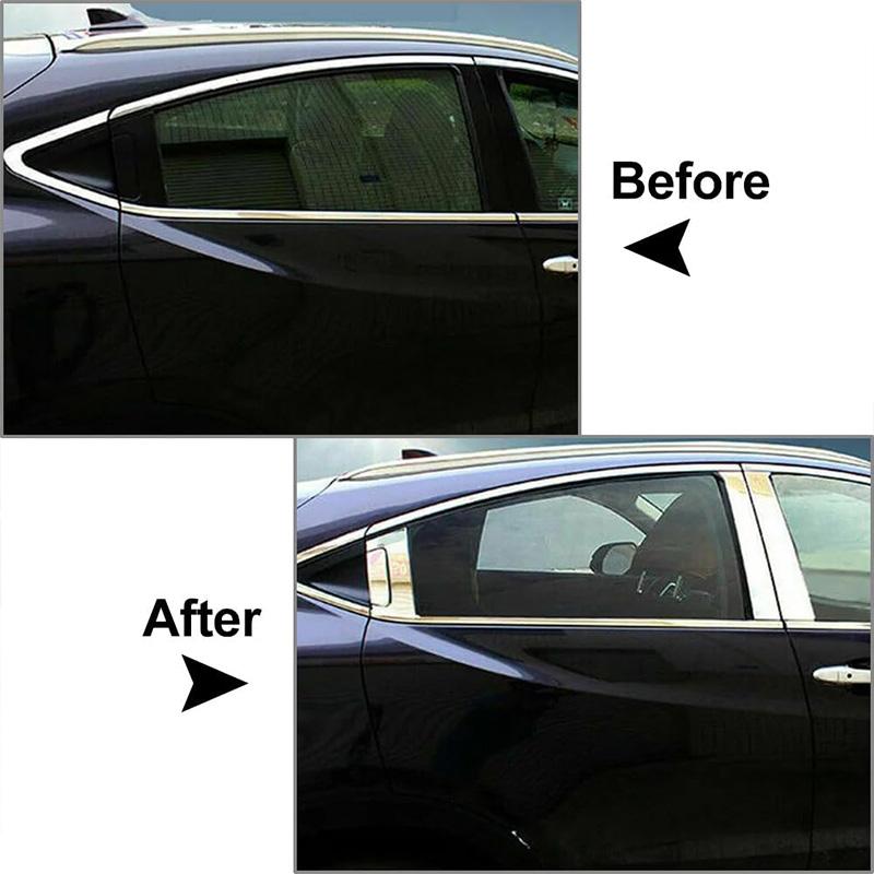 Silvery 8pcs Car Pillar Posts Door Window Trim Cover for Honda HRV 2016 2017 2018 2019 2020 BC Column Sticker