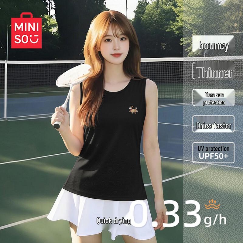 MINISO Women s Quick-Dry Sleeveless Sports Top L