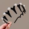 Pearl Wave Toothed Headband For Women Girls Fashion Solid Color Non-Slip Hair Comb Zigzag Band Notched Headband Hair Accessories