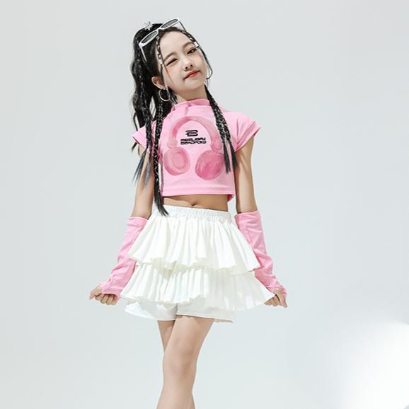 

Костюмы для джазовых танцев для девочек, модная одежда, детские костюмы для дефиле, танцевальные костюмы для девочек в стиле хип-хоп 160