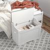 103 Liter Storage Chest, Storage Bench with Safety Hinge, Seat Cushion, for Various Rooms, White