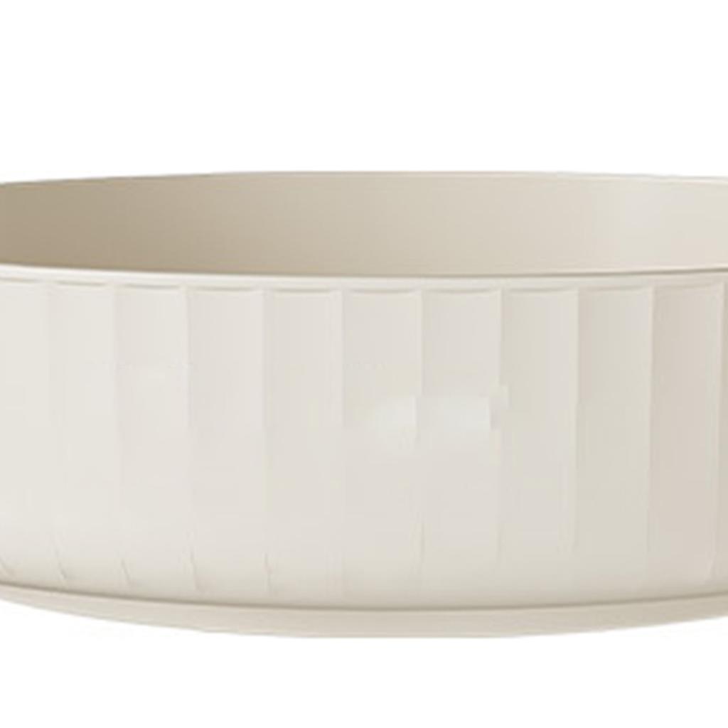 Creamy White Rotatable Round Tray Countertop Multi Purpose Storage Tray Rotating Storage Rack