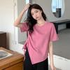 Summer 2023 Women's Slim Fit Irregular Cotton T-Shirt - High-Quality, Short-Sleeved Fashion Top