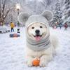 Cute Pet Knitted Warm Hat Solid Color Noise Reduction Dog Calming Earmuff Handmade Comfortable Soothing Head Covers Photography