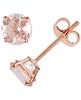 Genuine Morganite Gemstone vermeil Over 925 Sterling Silver Stud Earring