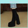 Botas de Cano Curto Femininas com Plataforma Impermeável para Moda de Inverno