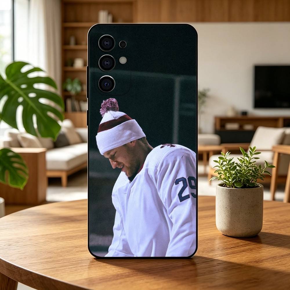 Hockey Player Nathan MacKinnon  Phone Case Black Silicone Soft For Samsung S25,S24,S21,S22,S23,S30,Ultra,S20,Plus,Fe,Lite