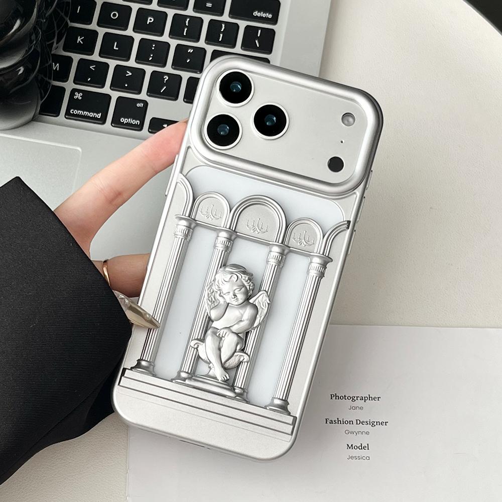 

Оранжевый 3D Ангел Полый Рассеивающий Тепло Чехол Для Телефона Для iPhone 17 Air 16 15 14 13 12 Pro Max Матовый Ударопрочный Мягкий ТПУ Задняя Крышка iPhone Air