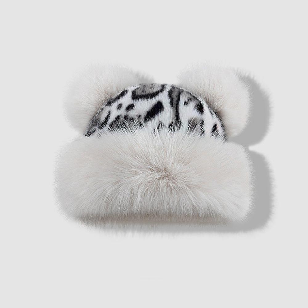 Korean Style Bear Ears Plush Hat Warm Cap Mink Fur Fisherman Hat Fluffy Warm Hat Autumn and Winter