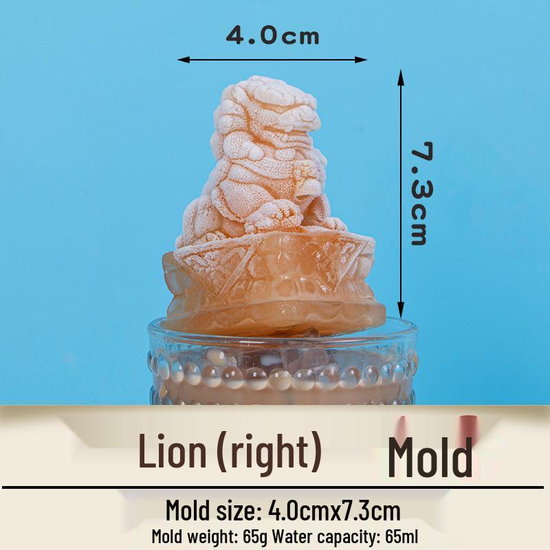 Stone Lion and Bear Silicone Ice Cube Mold for Whiskey and Cocktails