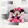 1pc Flannel Minnie Mouse Pink Polka Dot Bedding Throw Blanket Sofa Cover Gift Home Decor Lightweight Soft Warm