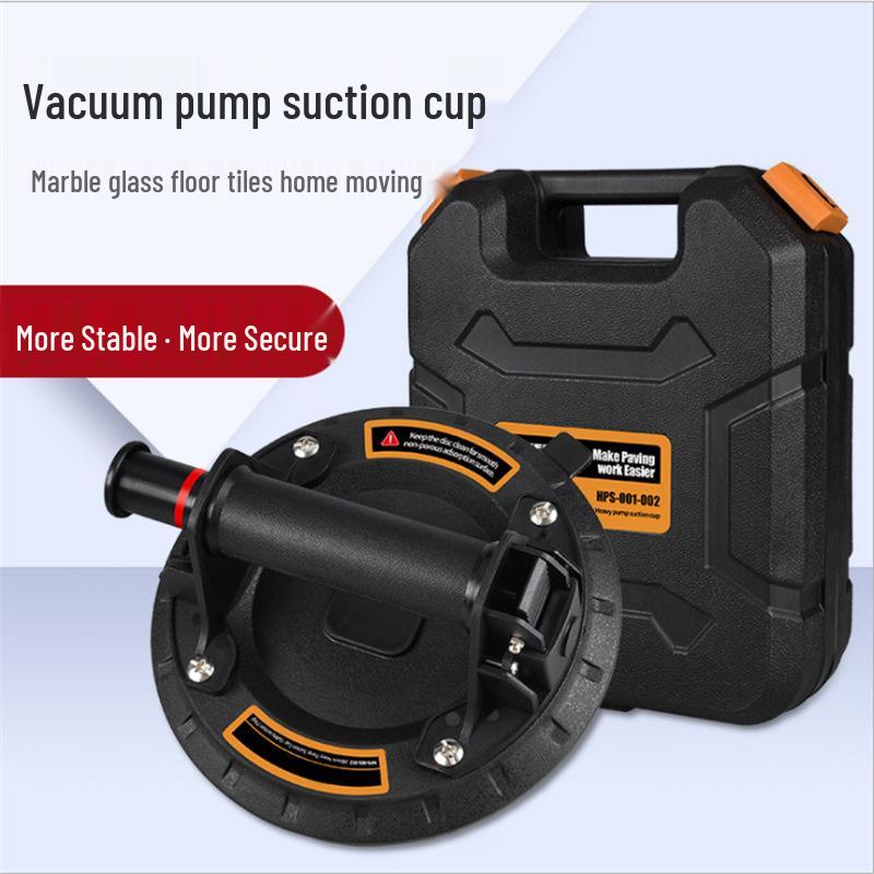 Heavy Duty Industrial Suction Cup Tile & Glass Lifter with Pressure Gauge & Vacuum Pump