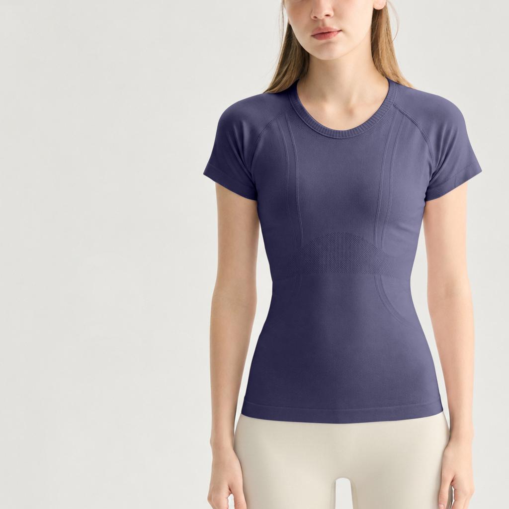 Summer Yoga Short-sleeved Running Sports T-shirt Women's Tight Yoga Clothes Top Professional Pilates Training Fitness Clothes