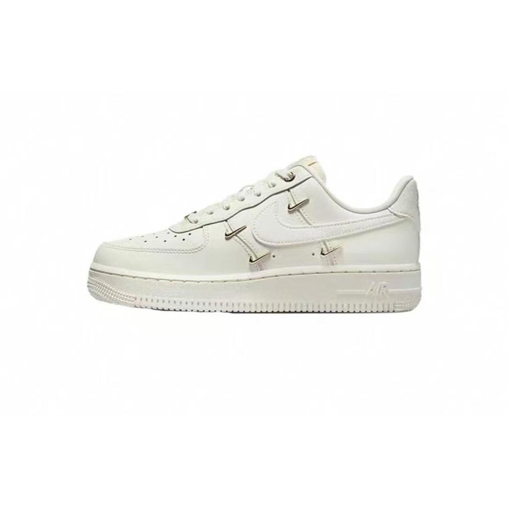 Nike Air Force 1 Low top Pantofi de Skateboard Femei Alb Auriu FV3654-111(Echipa1114-)