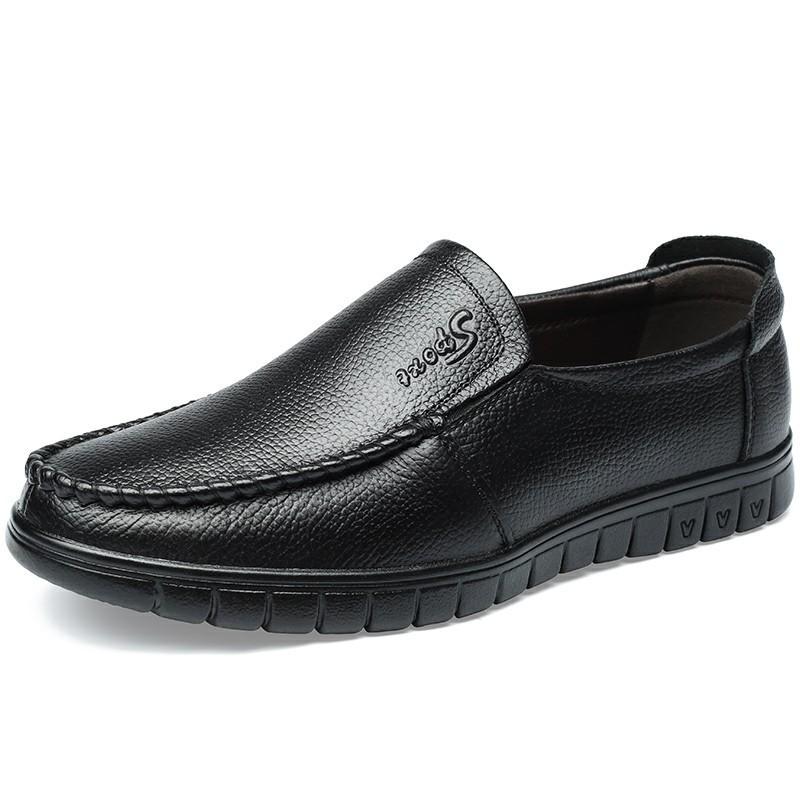 Douyin Premium Men's Shoes 2025 New First-layer Cowhide Men's Versatile Breathable Casual Leather Shoes Driving Shoes 8823