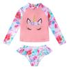 2-teiliges Kinder-Badeanzug-Set für Mädchen mit Fischschuppen-Aufdruck, Strand-Outfits, Tops und Slips mit Cartoon-Pferd-Aufdruck, Strandbadebekleidung, Badeanzüge