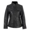 Women's Real Leather Jacket (OBFQ) - Black