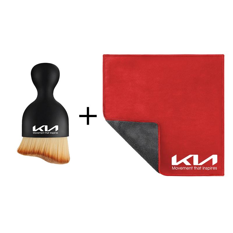 Car Interior Cleaning Soft Brush With Car Wash Towel Microfiber Cleaning Rag Cloth For KIA Rio Ceed Sportage Cerato Soul Sorento zpjm80