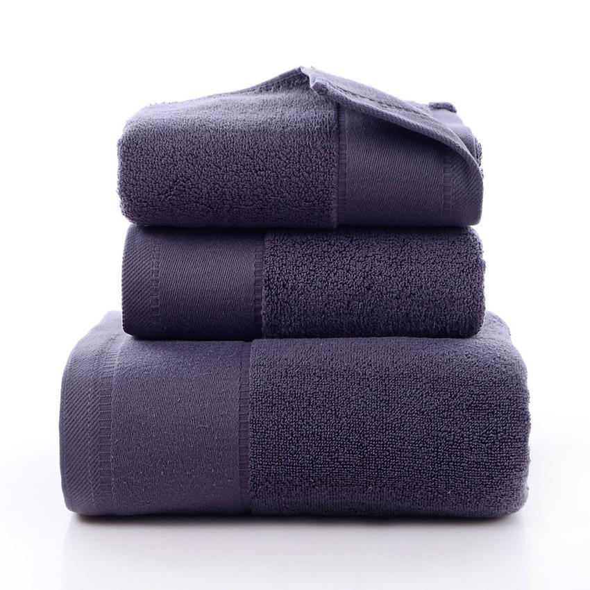 100% Cotton Face Towel Thick Jacquard Solid Color Quick-Dry Bath Towels Set Home Bathroom Hotel Adults Toalla Toalha De Banho