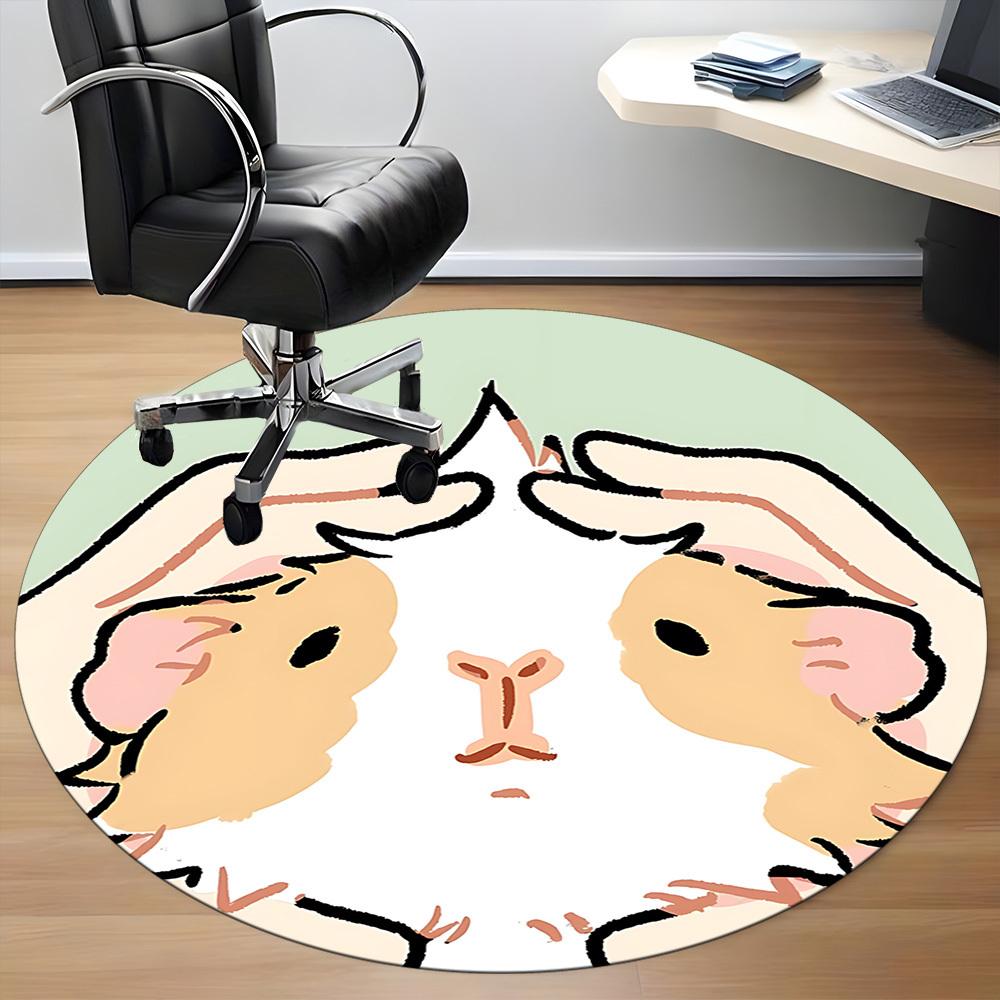 1pc Hamster Office Round Rug, Non-slip, Soft and Durable Office Rug for Interior Decoration, Perfect for Office, Beautiful Decoration yy260323026