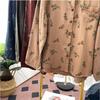 Floral Printed Long Sleeve Top Korean Retro Fashion Women Cotton Linen Autumn Shirt Digital Design Blouse