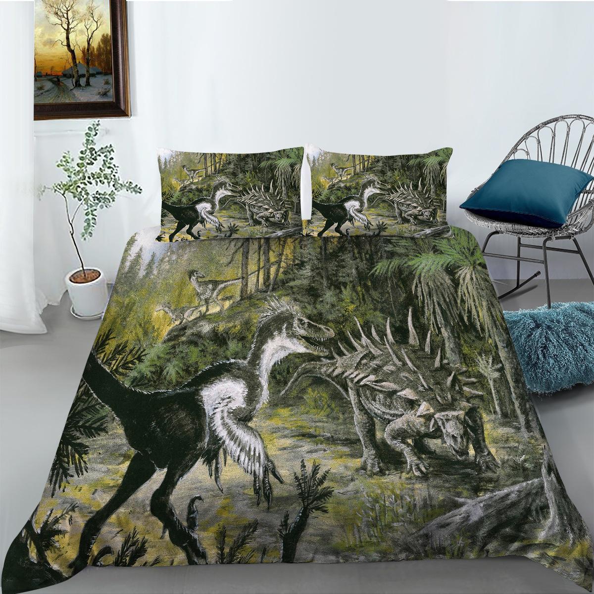 Polyester Bedding Two-Piece Set 3D Digital Printed Dinosaur Series EU single 135*200