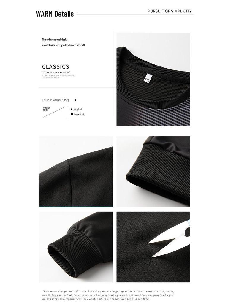 Men's Gradient Casual Round Neck Long Sleeve Hoodie for Spring and Autumn