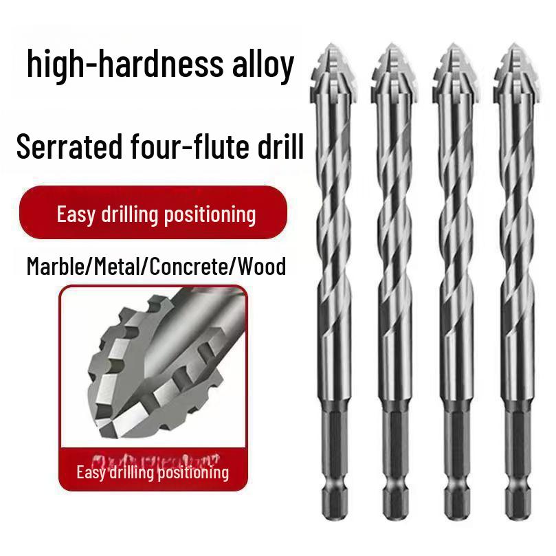 Triangular Tungsten Steel Drill: Wear-Resistant, Home Improvement, Dual-Purpose for Dry/Wet Use, Sharp Tooth, New Dislocation Sawtooth.