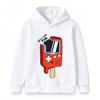 Kids Boys Girls Pullover Hoodie, Funny Gameboy Popsicle Printed Casual Long Sleeve Hooded Sweatshirt, Let's Have Fun Pattern Tops for Game Lovers Chil